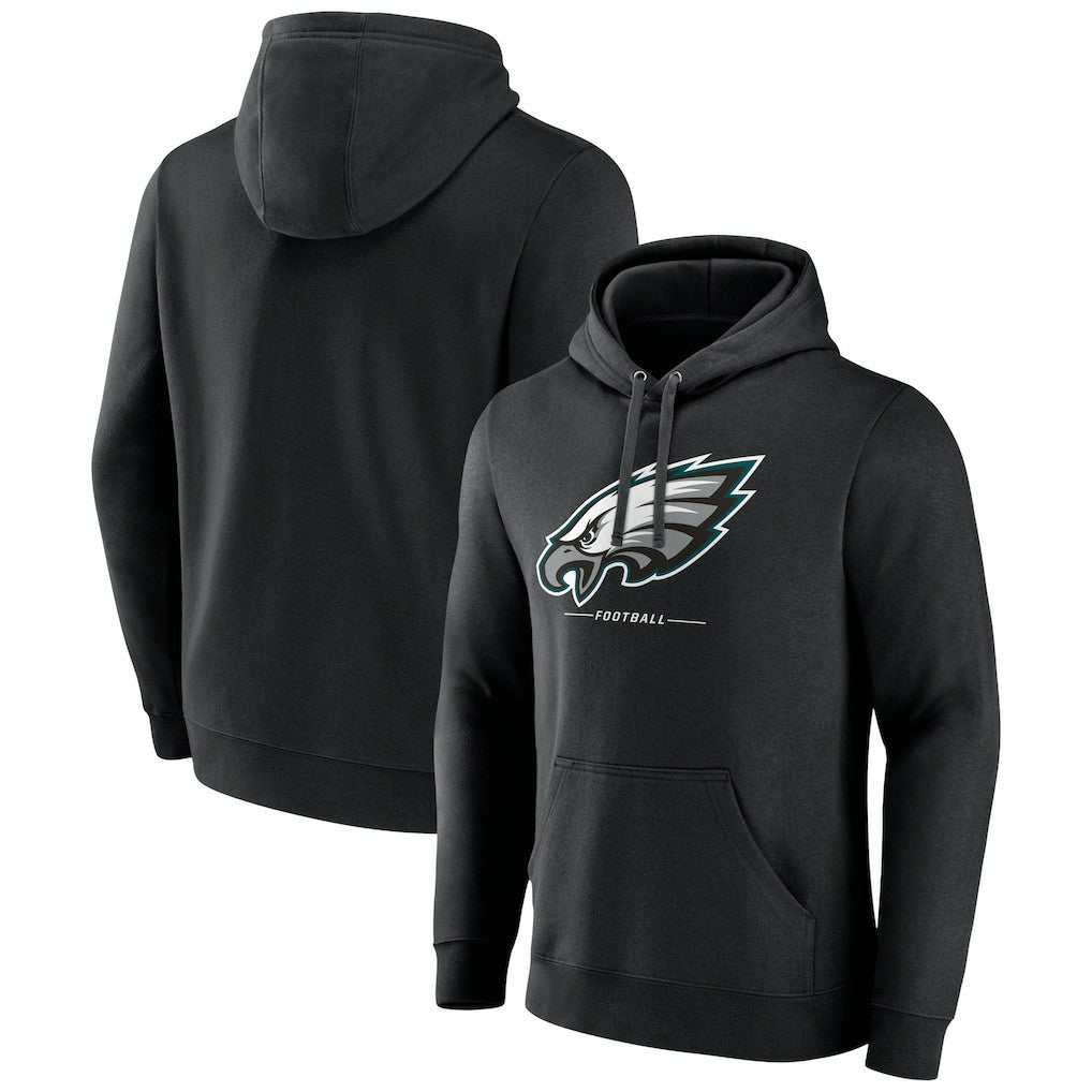 Philadelphia Eagles Logo Team Lockup Fitted Pullover Hoodie | NFL Hot