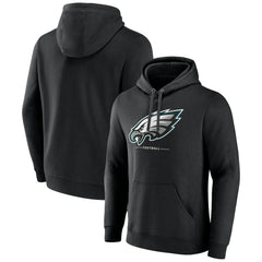 Philadelphia Eagles Logo Team Lockup Fitted Pullover Hoodie | NFL Hot