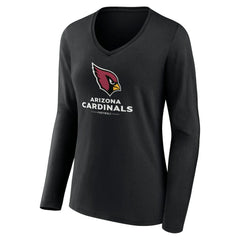 Arizona Cardinals Women's Logo Team Lockup Long Sleeve V-Neck T-Shirt | NFL Hot
