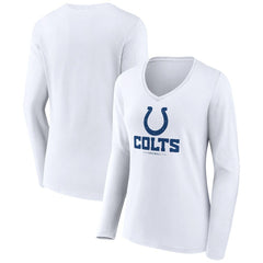 Indianapolis Colts Women's Logo Team Lockup Long Sleeve V-Neck T-Shirt | NFL Online
