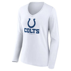 Indianapolis Colts Women's Logo Team Lockup Long Sleeve V-Neck T-Shirt | NFL Online
