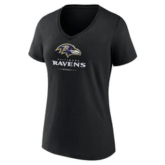 Baltimore Ravens Women's Logo Team Lockup V-Neck T-Shirt | NFL Online