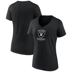 Las Vegas Raiders Women's Logo Team Lockup V-Neck T-Shirt | NFL US
