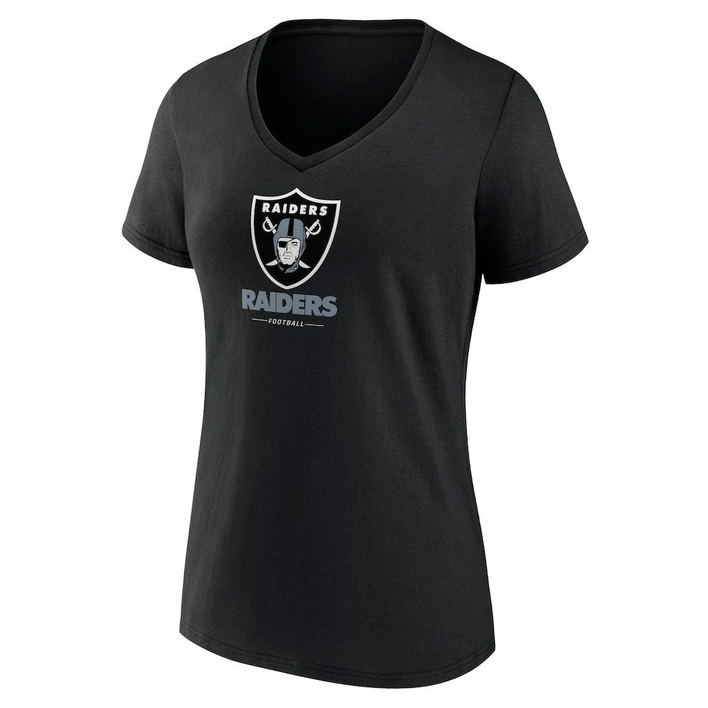 Las Vegas Raiders Women's Logo Team Lockup V-Neck T-Shirt | NFL US