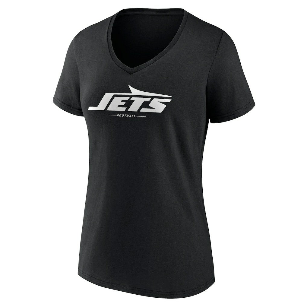 New York Jets Women's Logo Team Lockup V-Neck T-Shirt | NFL US