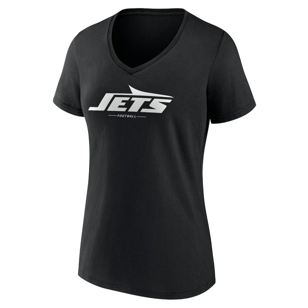 New York Jets Women's Logo Team Lockup V-Neck T-Shirt | NFL US