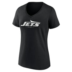New York Jets Women's Logo Team Lockup V-Neck T-Shirt | NFL US