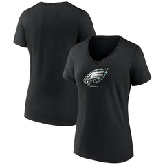 Philadelphia Eagles Women's Logo Team Lockup V-Neck T-Shirt | NFL Sale