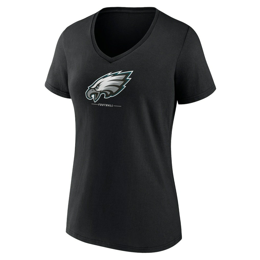 Philadelphia Eagles Women's Logo Team Lockup V-Neck T-Shirt | NFL Sale