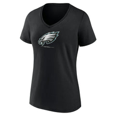 Philadelphia Eagles Women's Logo Team Lockup V-Neck T-Shirt | NFL Sale
