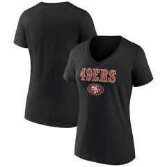 San Francisco 49ers Women's Logo Team Lockup V-Neck T-Shirt | NFL US
