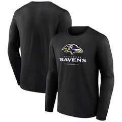 Baltimore Ravens Logo Team Lockup Long Sleeve T-Shirt | NFL Online