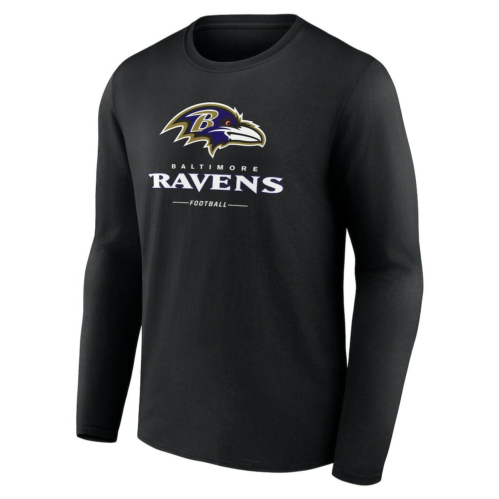 Baltimore Ravens Logo Team Lockup Long Sleeve T-Shirt | NFL Online