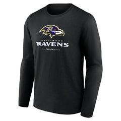 Baltimore Ravens Logo Team Lockup Long Sleeve T-Shirt | NFL Online