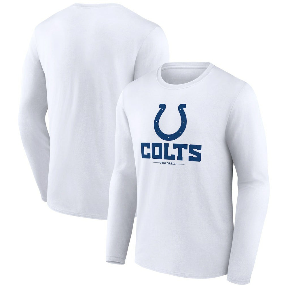 Indianapolis Colts Logo Team Lockup Long Sleeve T-Shirt | NFL Hot