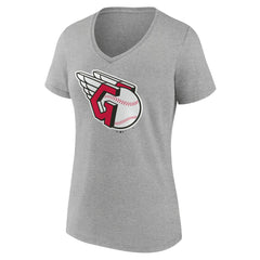 Cleveland Guardians Women's Official Logo V-Neck T-Shirt - MLB T-shirts