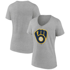Milwaukee Brewers Women's Official Logo V-Neck T-Shirt - MLB T-shirts