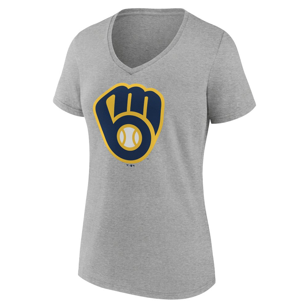 Milwaukee Brewers Women's Official Logo V-Neck T-Shirt - MLB T-shirts