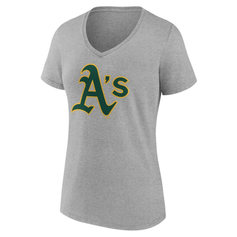 Athletics Women's Official Logo V-Neck T-Shirt - MLB T-shirts