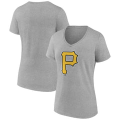 Pittsburgh Pirates Women's Official Logo V-Neck T-Shirt - MLB T-shirts