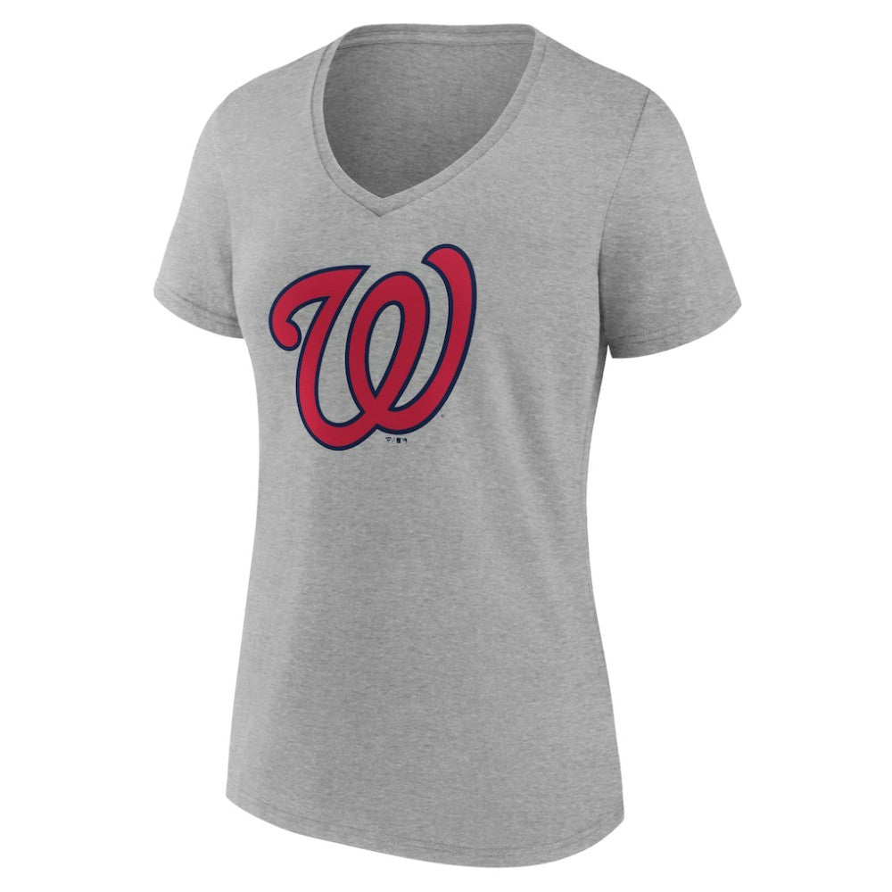 Washington Nationals Women's Official Logo V-Neck T-Shirt - MLB T-shirts