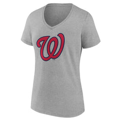 Washington Nationals Women's Official Logo V-Neck T-Shirt - MLB T-shirts