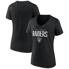 Las Vegas Raiders Women's Nostalgia V-Neck T-Shirt | NFL Discount