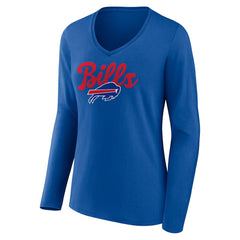 Buffalo Bills Women's Freehand Team Long Sleeve V-Neck T-Shirt | NFL New
