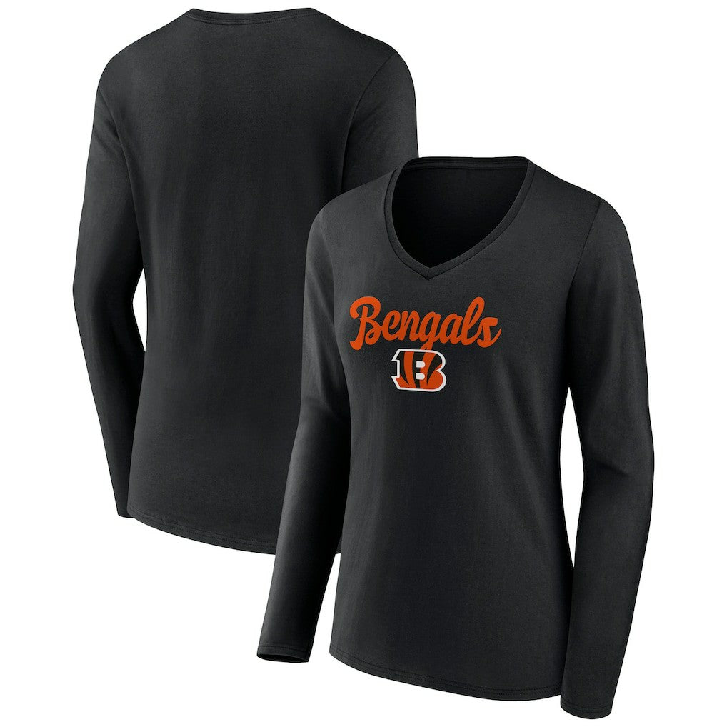 Cincinnati Bengals Women's Freehand Team Long Sleeve V-Neck T-Shirt | NFL Near me