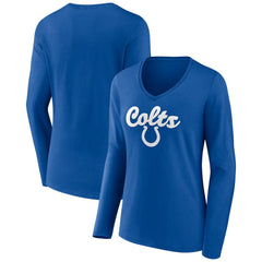 Indianapolis Colts Women's Freehand Team Long Sleeve V-Neck T-Shirt | NFL On sale