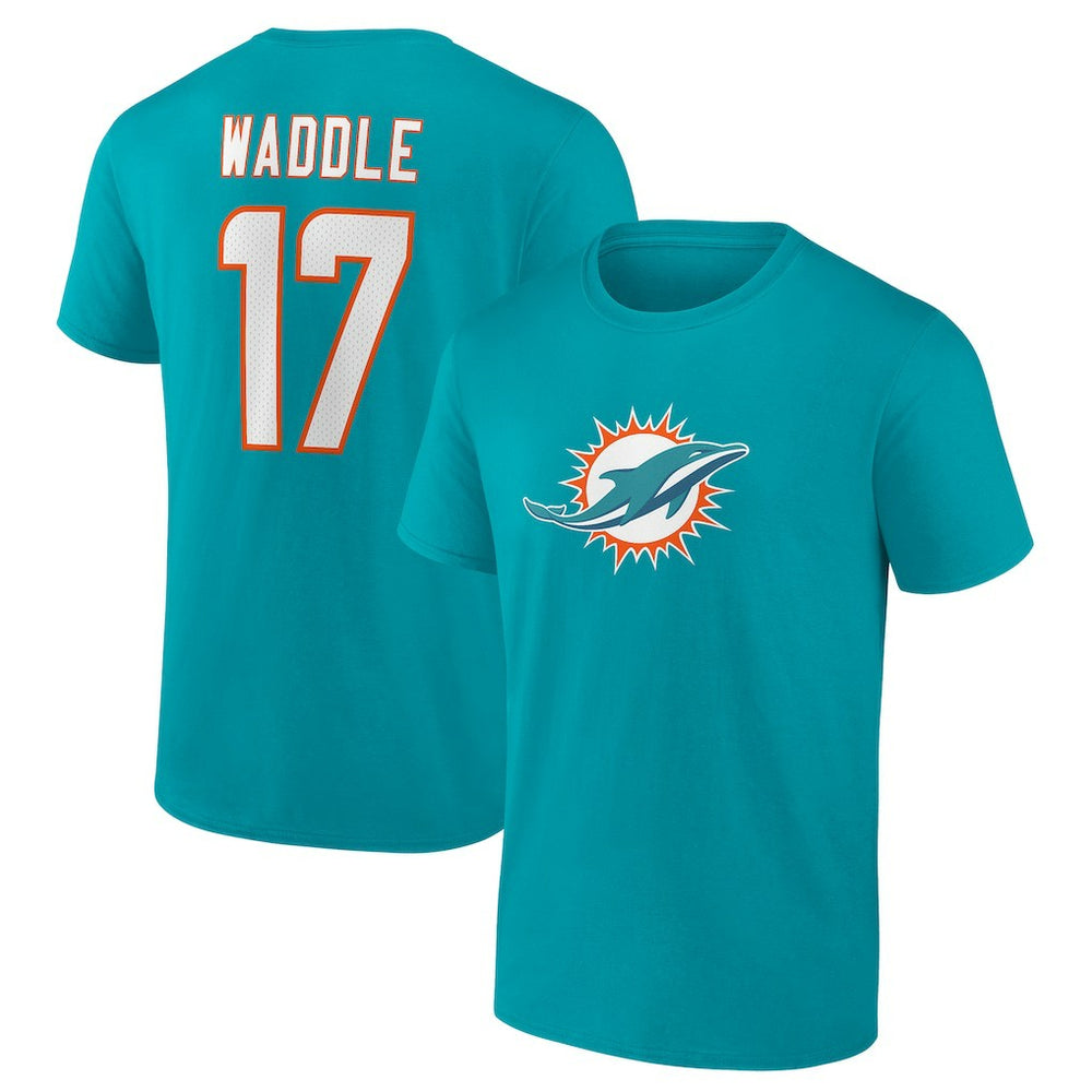 Miami Dolphins Jaylen Waddle  Player Icon Name & Number T-Shirt | NFL Near me