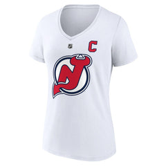 Nico Hischier New Jersey Devils Fanatics Women's Special Edition 2.0 Name & Number V-Neck T-Shirt -  NHL T-shirts