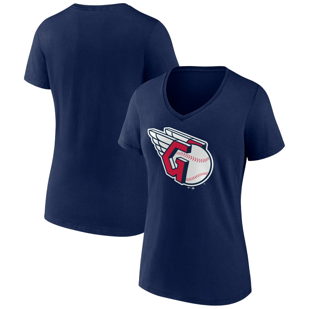 Cleveland Guardians Women's Official Logo V-Neck T-Shirt - MLB T-shirts