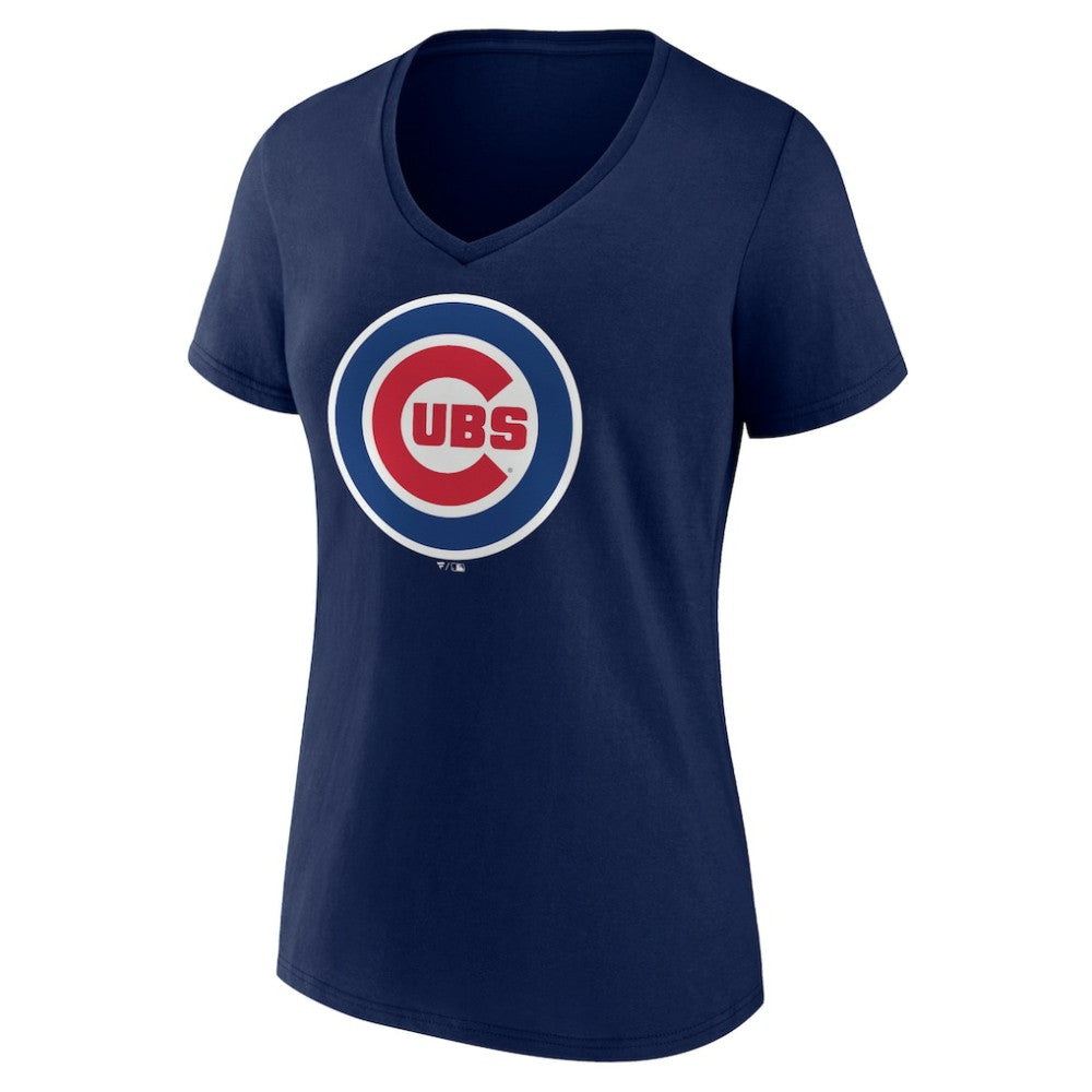Chicago Cubs Women's Official Logo V-Neck T-Shirt - MLB T-shirts