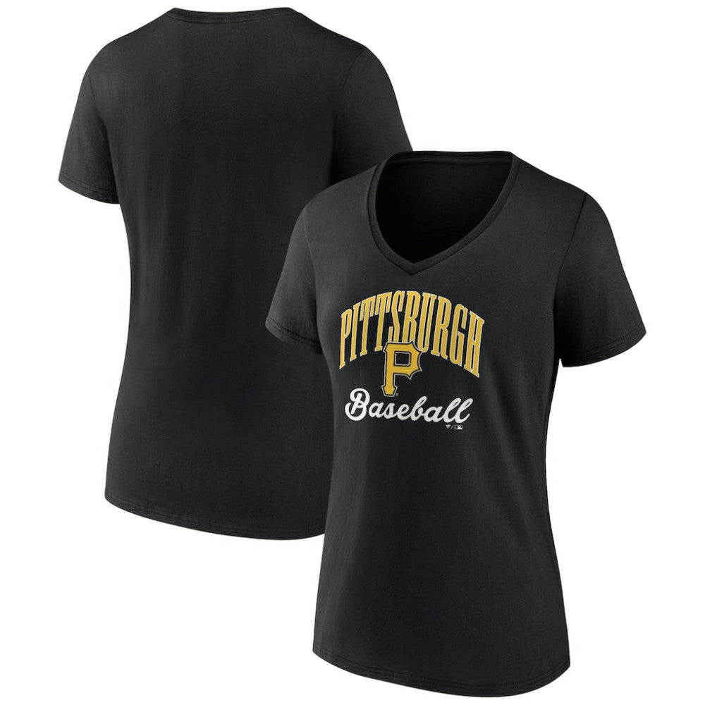 Pittsburgh Pirates Women's Victory Script Team V-Neck T-Shirt - MLB T-shirts