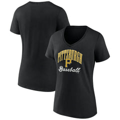 Pittsburgh Pirates Women's Victory Script Team V-Neck T-Shirt - MLB T-shirts