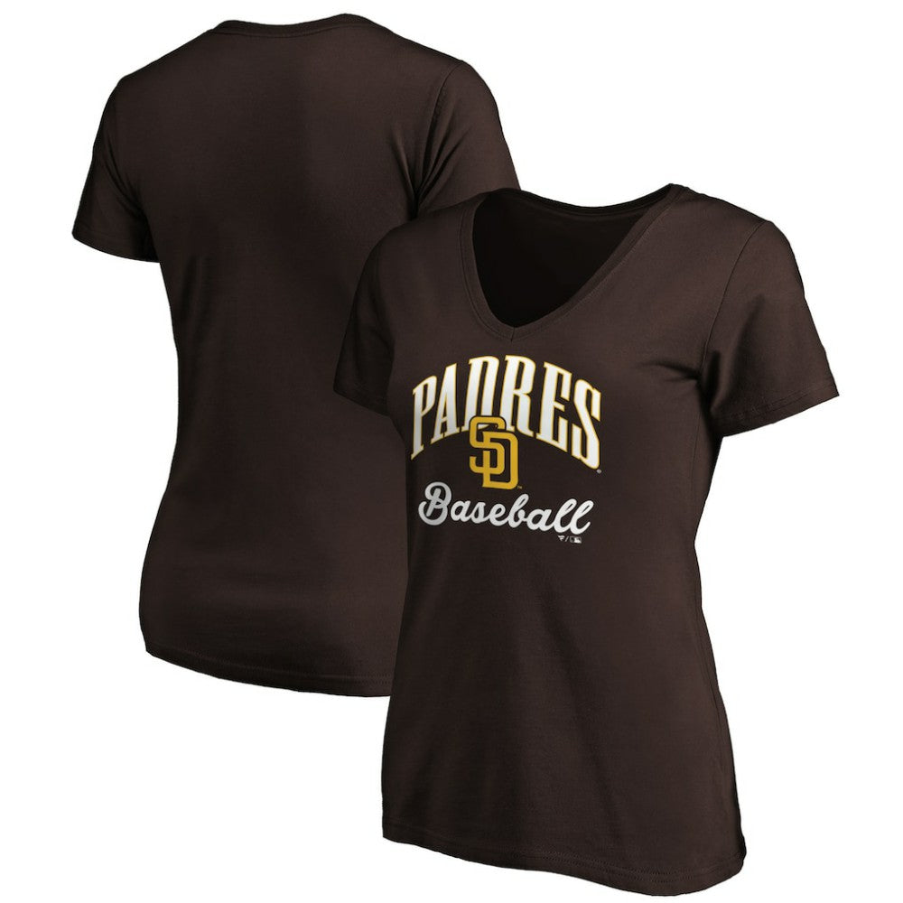 San Diego Padres Women's Victory Script Team V-Neck T-Shirt - MLB T-shirts