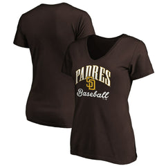 San Diego Padres Women's Victory Script Team V-Neck T-Shirt - MLB T-shirts