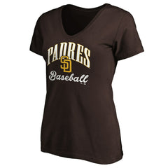 San Diego Padres Women's Victory Script Team V-Neck T-Shirt - MLB T-shirts