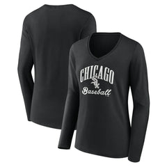 Chicago White Sox Women's Victory Script Long Sleeve V-Neck T-Shirt - MLB T-shirts