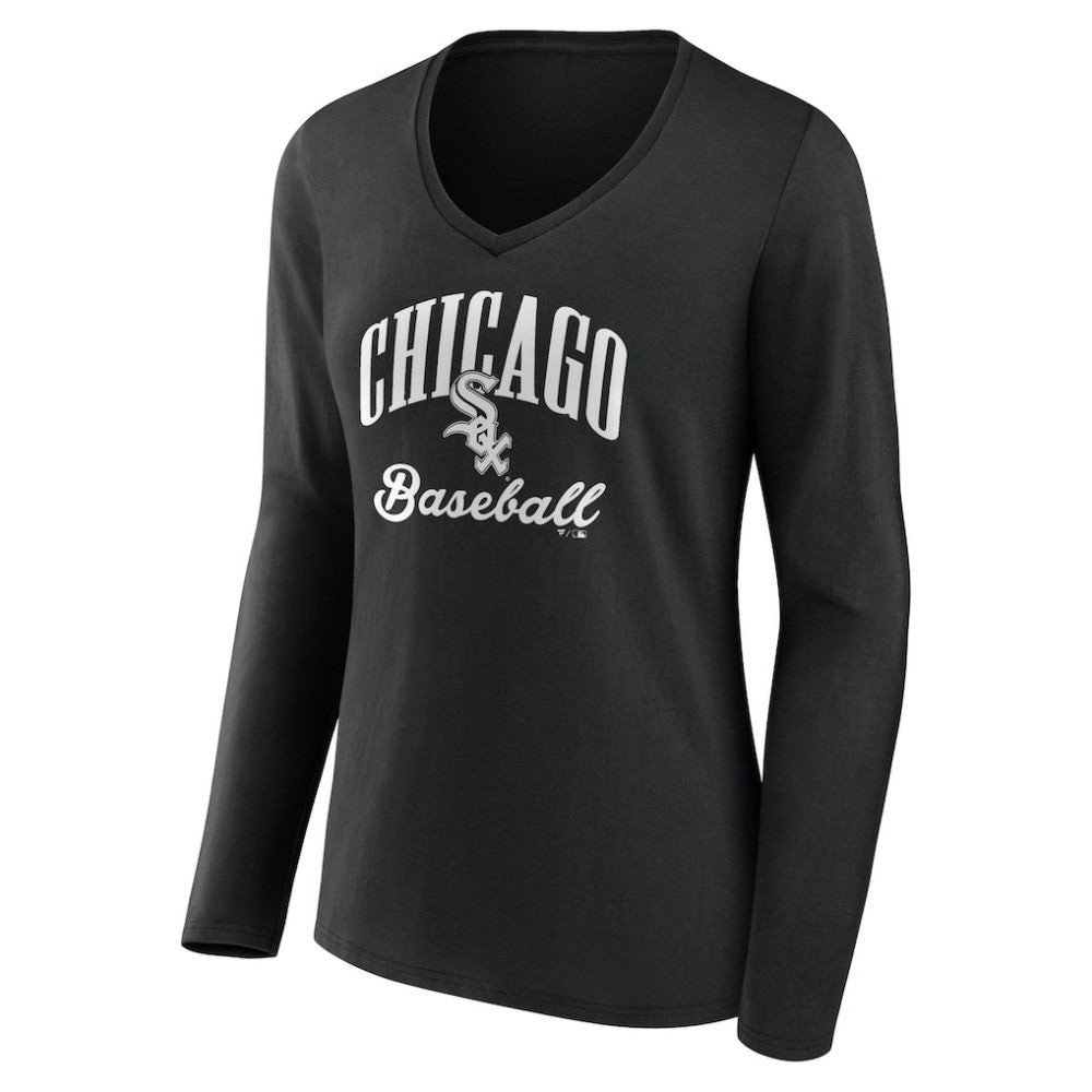 Chicago White Sox Women's Victory Script Long Sleeve V-Neck T-Shirt - MLB T-shirts