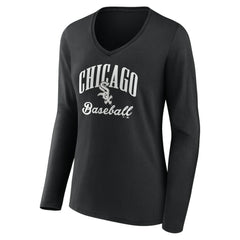 Chicago White Sox Women's Victory Script Long Sleeve V-Neck T-Shirt - MLB T-shirts