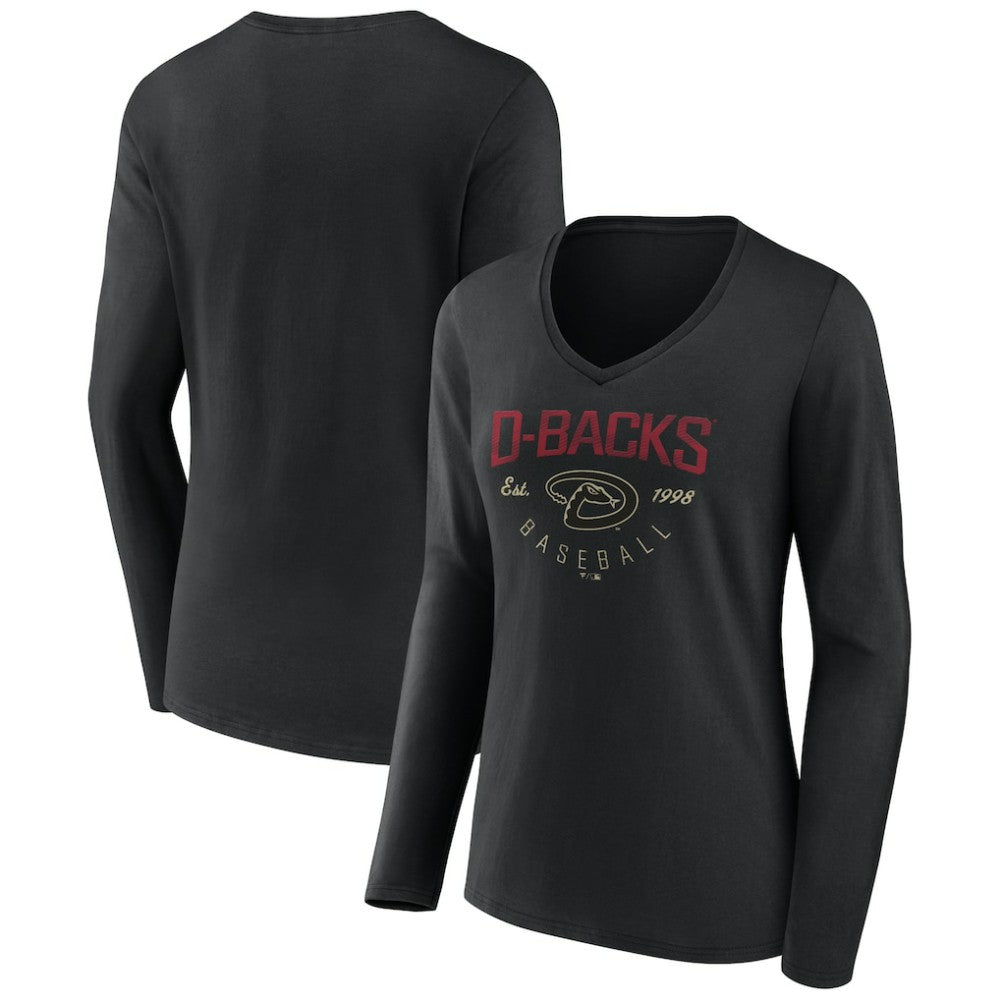 Arizona Diamondbacks Women's Live For It Long Sleeve Long Sleeve V-Neck T-Shirt - MLB T-shirts