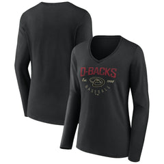 Arizona Diamondbacks Women's Live For It Long Sleeve Long Sleeve V-Neck T-Shirt - MLB T-shirts