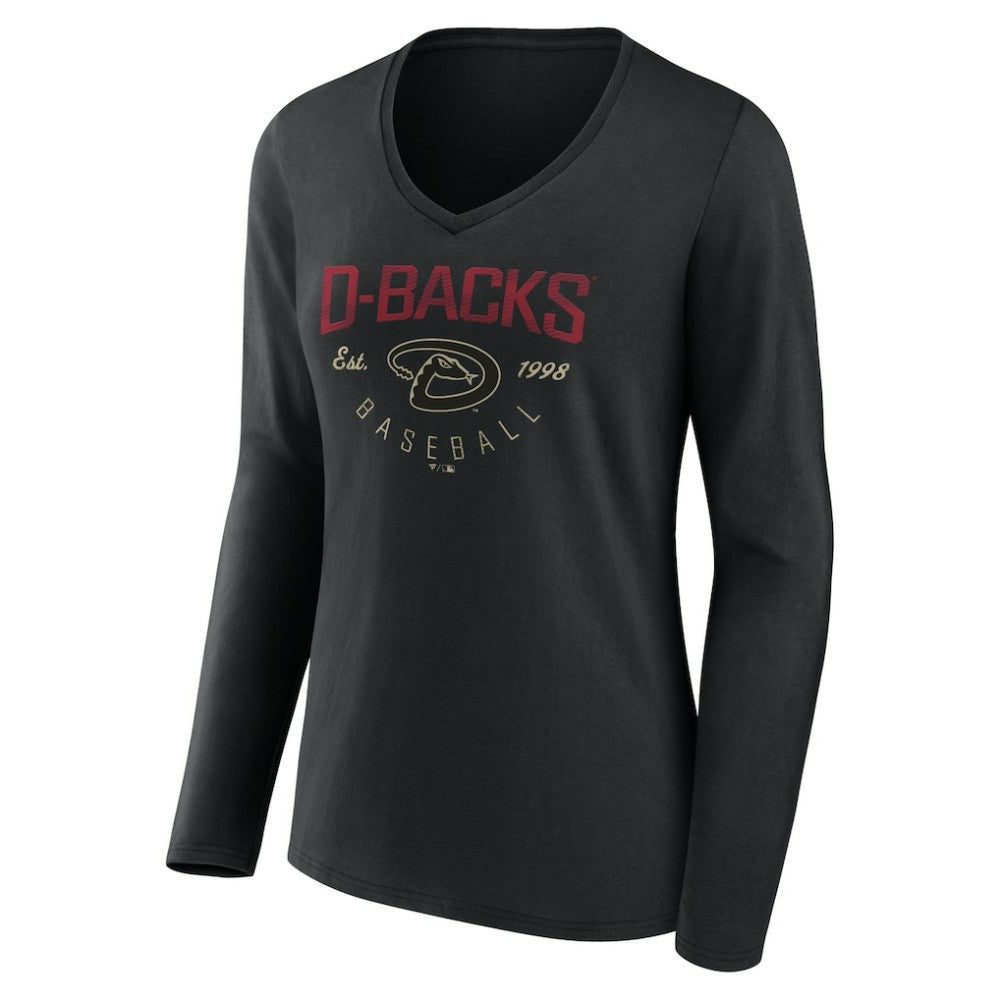Arizona Diamondbacks Women's Live For It Long Sleeve Long Sleeve V-Neck T-Shirt - MLB T-shirts