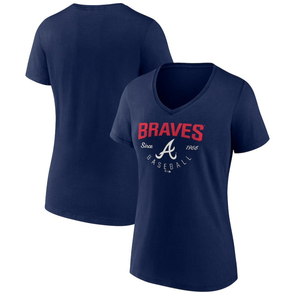Atlanta Braves Women's Live For It Team V-Neck T-Shirt - MLB T-shirts