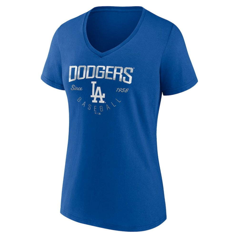 Los Angeles Dodgers Women's Live For It Team V-Neck T-Shirt - MLB T-shirts