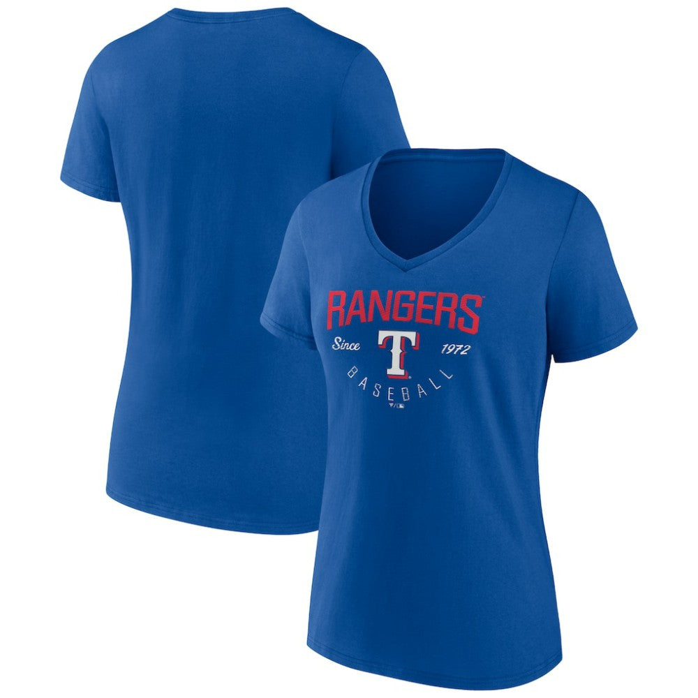 Texas Rangers Women's Live For It Team V-Neck T-Shirt - MLB T-shirts