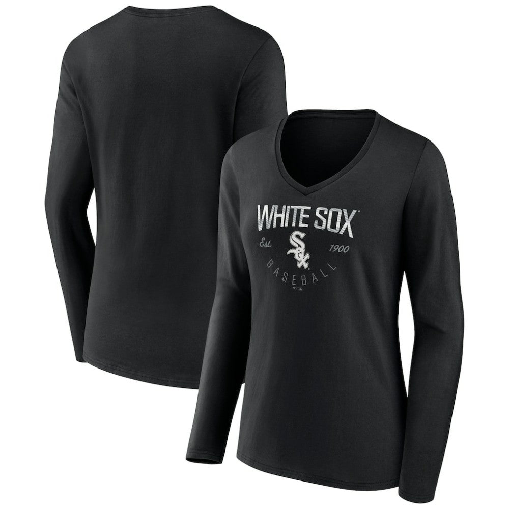 Chicago White Sox Women's Live For It Long Sleeve Long Sleeve V-Neck T-Shirt - MLB T-shirts