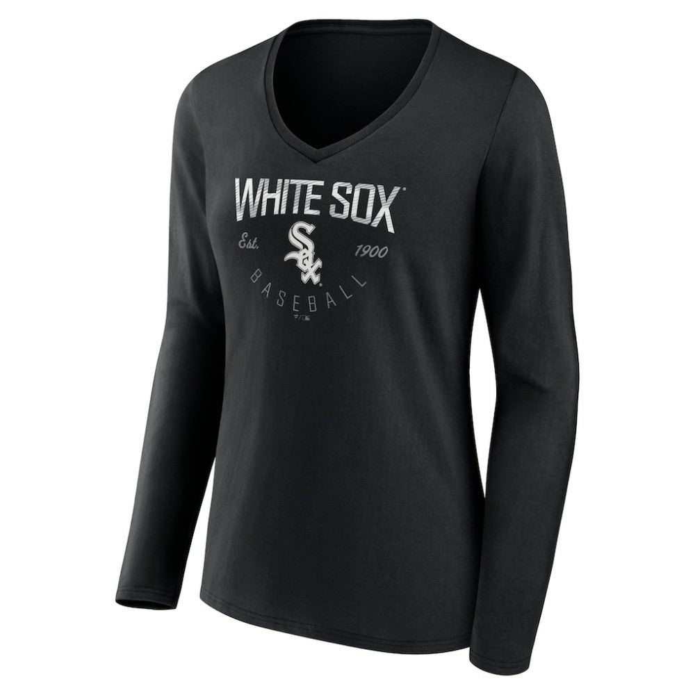 Chicago White Sox Women's Live For It Long Sleeve Long Sleeve V-Neck T-Shirt - MLB T-shirts